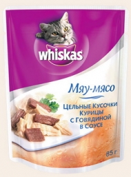 Вискас 85г курица/говядина в собст. соку