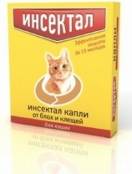 Капли Инсектал д/кошек и собак 2-4кг