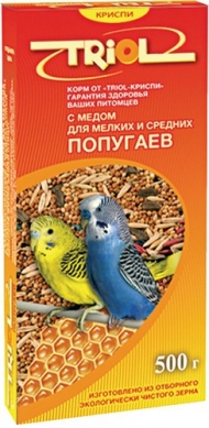 Корм Криспи д/мел. и сред. попугаев 500г /мед/  (20)