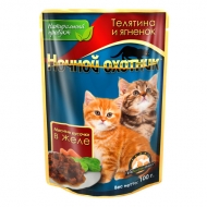 Ночной охотник пауч д/котят телятина/ягненок100г (21)