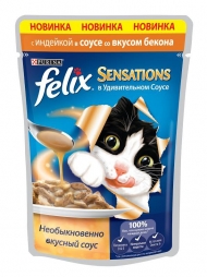 Феликс 85г  сенсация в удив. соусе Индейка/бекон