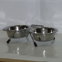 Подставка низкая с мет. мисками 0,25л...
