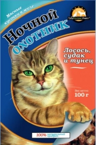 Ночной охотник пауч д/кошек лосось/судак/тунец 100г 1/21