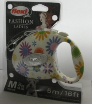 Рулетка Флекси Fashion Ladies LONDON FLOWER 5м до 25кг ремен.