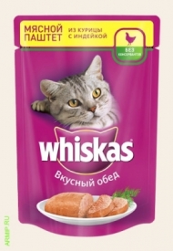 Вискас 85г паштет курица/индейка