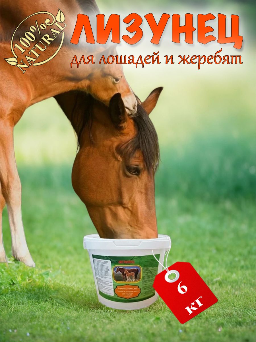 Соль лизунец для лошадей с льняным маслом 6 кг